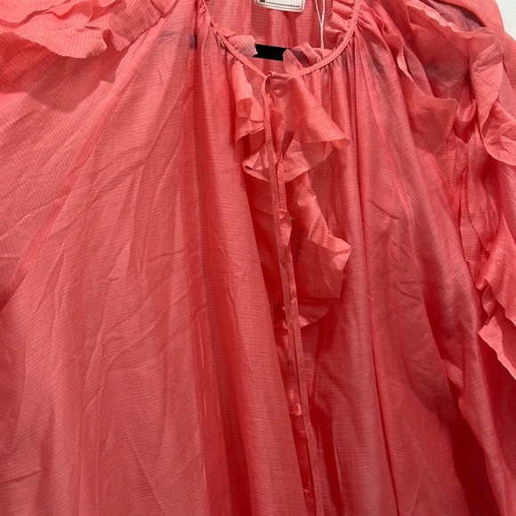 H&M Coral Ruffle Blouse white lotus collection - Picture 8 of 15